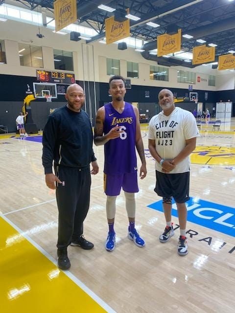 Athletes at Lakers training facility